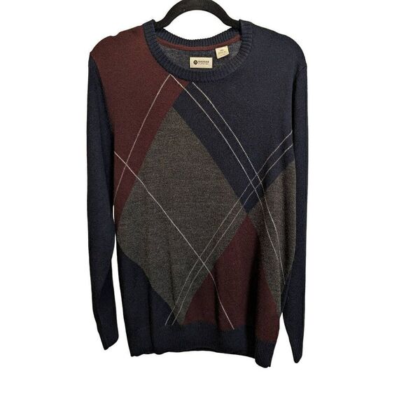 Haggar Sweater Crew Neck Soft Acrylic Long Sleeves Multi Color Men's Size Medium - Picture 1 of 5